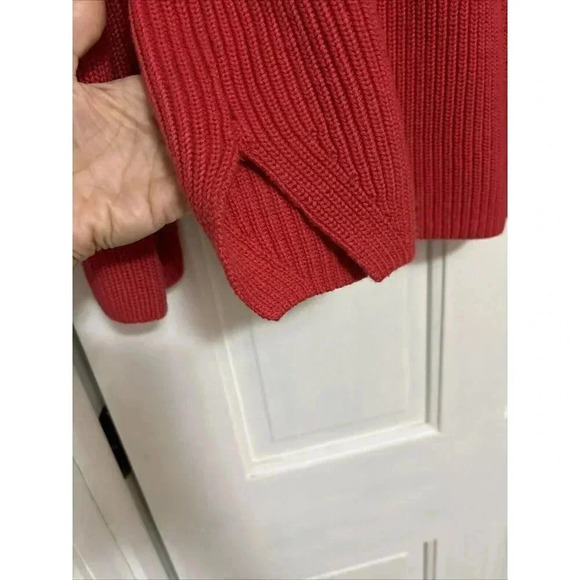 J. Jill Sz M Dark Berry Pink V-Neck Sweater Heavyweight Pullover - Picture 3 of 6